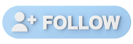 3D follow button. 3D illustration.の写真素材