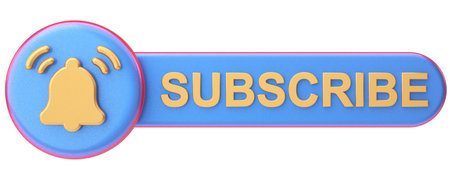 Subscribe button. Subscribe icon. 3D illustration.の写真素材