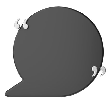 Speech bubble with double quote. 3D illustration.の写真素材
