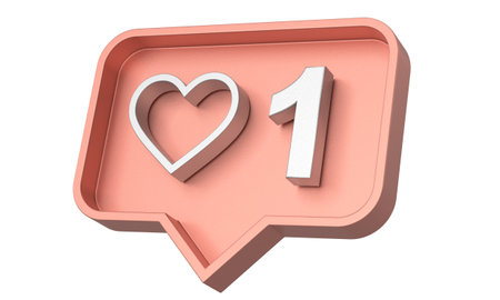 One like. 1 like. Like icon. 3D illustration.の写真素材