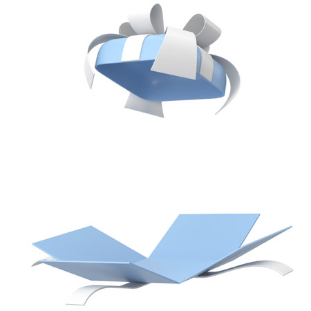 Opened Gift Box. 3D gift box. 3D illustration.の写真素材