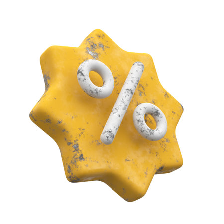 Percent tag. Sale banner decoration. 3D element.の写真素材
