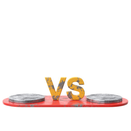3D product display stand for product comparison. 3D illustration.の写真素材