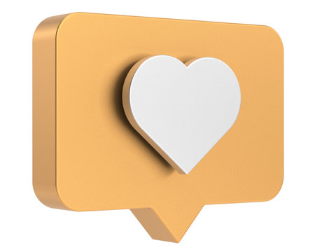 Like icon. Love icon. 3D illustration.の写真素材