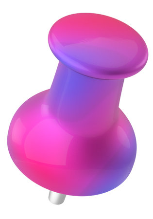 Push pin. Drawing pin. 3D pin. 3D illustration.の写真素材