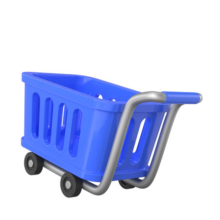 Shopping cart. Shopping basket. 3D element.の写真素材