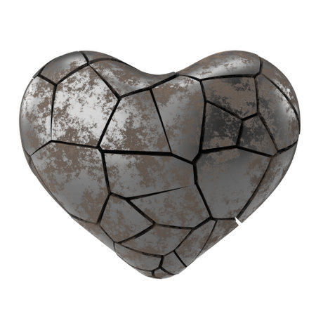 3D broken heart. Heartbroken. 3D illustration.の写真素材