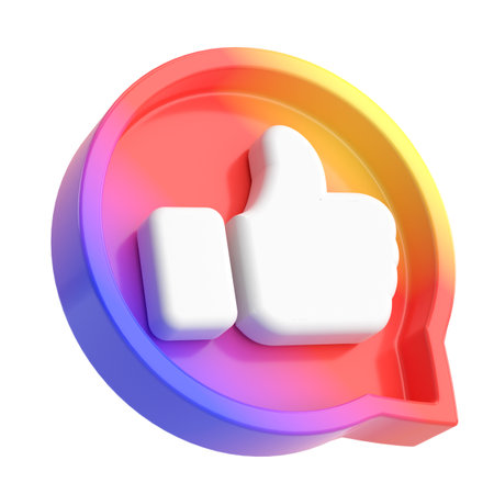 Like icon. 3D icon. 3D illustration.の写真素材