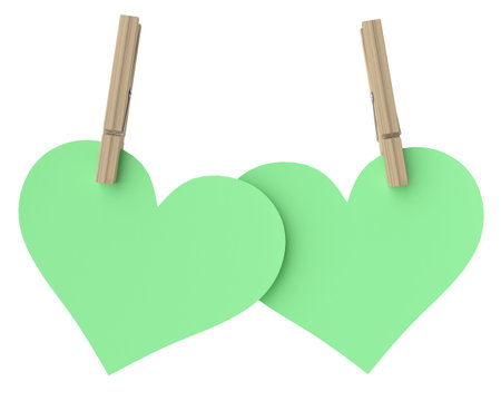 Couple heart. 3D heart. 3D illustration.の写真素材