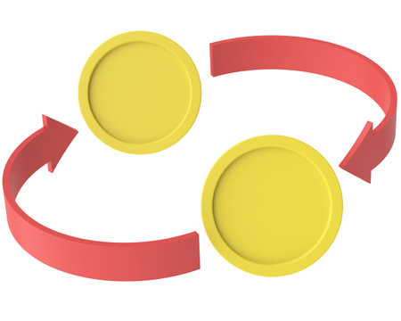 Currency conversion. Currency exchange. 3D illustration.の写真素材