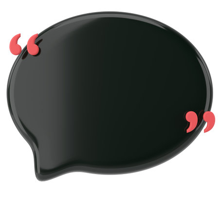 Speech bubble with double quote. 3D illustration.の写真素材