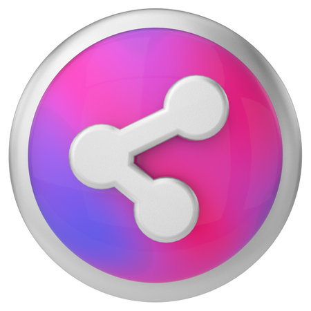 Share icon. Share button. 3D illustration.の写真素材
