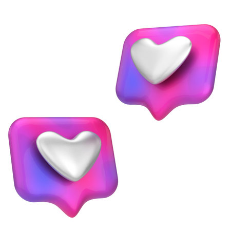 Love icon. Heart icon. 3D illustration.の写真素材