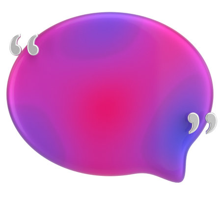Speech bubble with double quote. 3D illustration.の写真素材