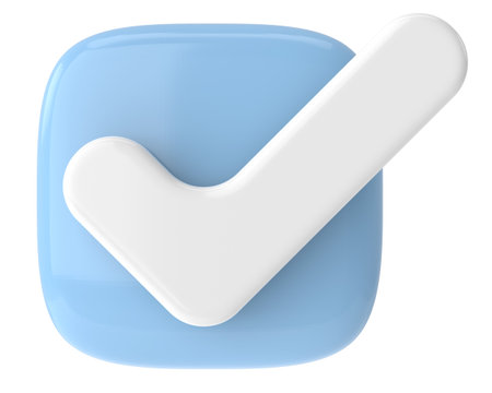 Check mark. Checkbox. 3D illustration.の写真素材
