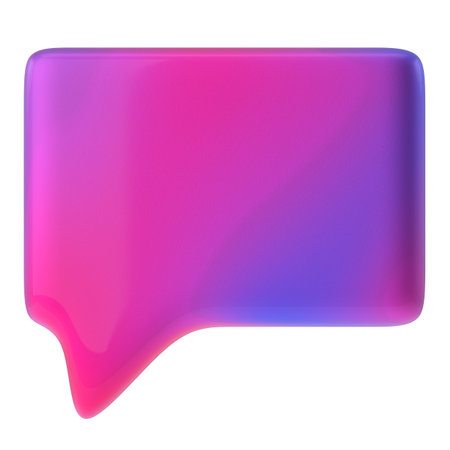 Speech bubble. Speech balloon. Text box. 3D illustration.の写真素材