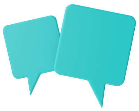 Speech bubble. Text box. 3D illustration.の写真素材
