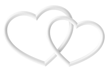 Couple heart. 3D heart. 3D illustration.の写真素材