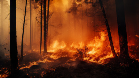 Natural Disaster, Forest Fire, Wildfires.の素材