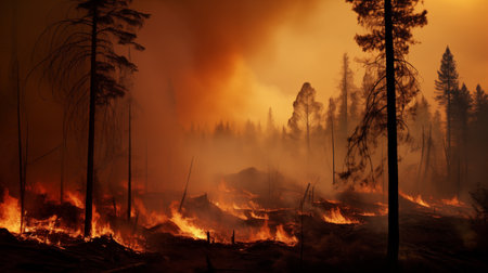 Natural Disaster, Forest Fire, Wildfires.の素材