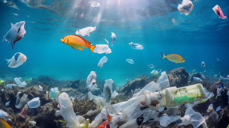 Marine Pollution, Garbage in the Sea.の素材