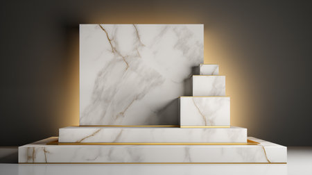 Luxury Product Showcase with Marble Material.の素材