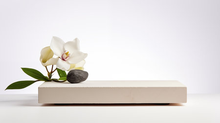 Product Showcase with Spa Concept. Cosmetic display.の素材