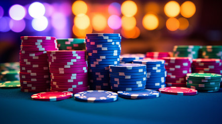 Casino Chips Stacks, Poker Chip Stack.の素材