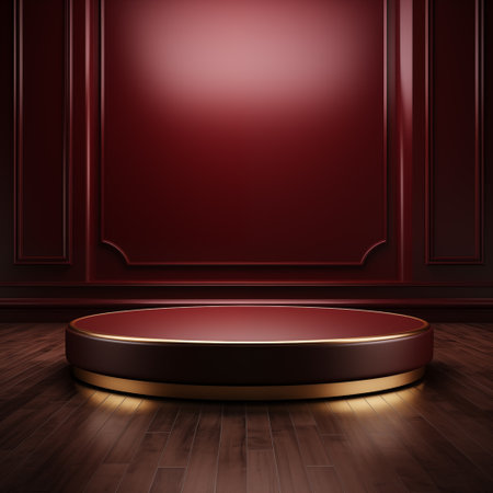 Luxury Product Showcase with Dark Red and Golden Color.の素材