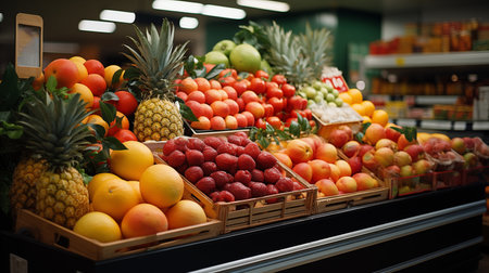 Fruit Display in the Supermarket.の素材