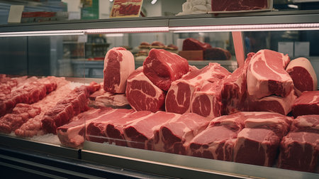 Raw Beef in the Store or Supermarket.の素材