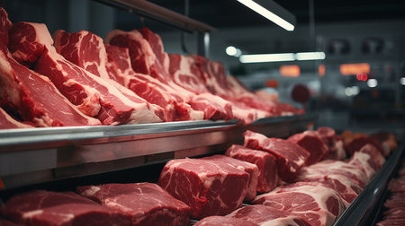 Raw Beef in the Store or Supermarket.の素材