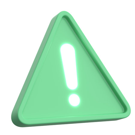 Warning sign. Exclamation mark. 3D illustration.の写真素材