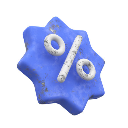 Percent tag. Sale banner decoration. 3D element.の写真素材