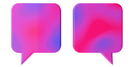 Speech bubble. Speech balloon. Text box. 3D illustration.の写真素材