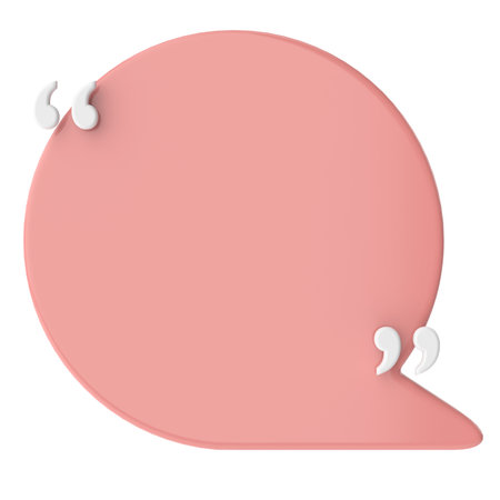 Speech bubble with double quote. 3D illustration.の写真素材