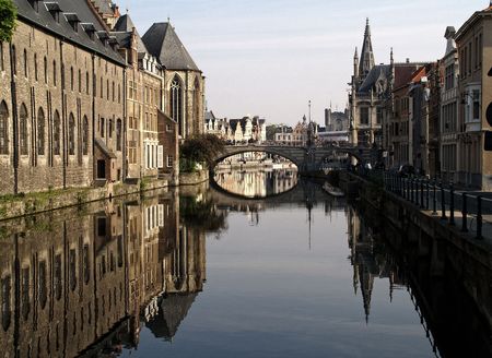 Canal in Gentの写真素材