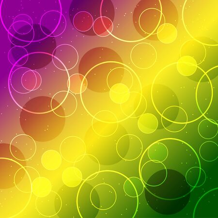 Mardi Gras carnival, beauty confetti background. Blurry lights in rainbow colors. EPS10. Colorful vector bokeh backdrop. Bright purple, green and yellow circles. Festival New Orleans. Fat Tuesdayのイラスト素材