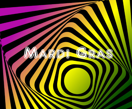 Multicoloured optical illusion. Vasarely optical effect. Multicoloured Twisted Stripes Background, torsion and rotation movement. Dynamic effect, striped background. One More Go-around motion illusionのイラスト素材