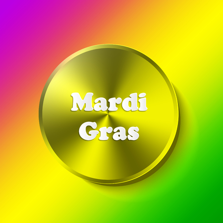 Mardi Gras carnival. Festival New Orleans "Fat Tuesday". Congratulation to "Shrove Tuesday". Lettering on tricolor backdrop. Colourful background for banner or site.のイラスト素材