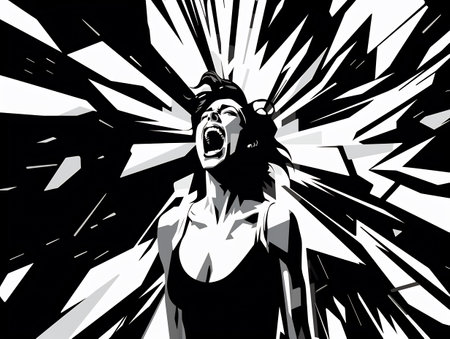 Pop art woman in comics style. Vector illustration for your design.の素材