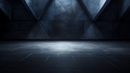 3D rendering of an empty room with a concrete wall and floorの素材