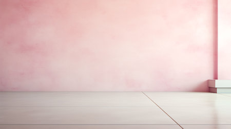Empty room with pink wall and white floor. 3d rendering.の素材
