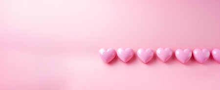 Valentine's day background. Pink hearts on pink background.の素材
