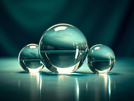 crystal ball on the table, 3d render, abstract backgroundの素材