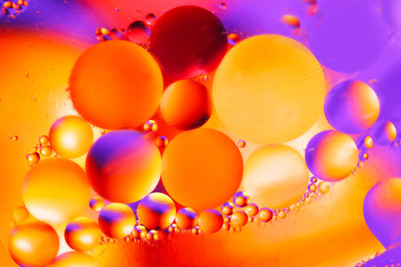 Abstract multicolored macro background from liquid bubbles.の写真素材
