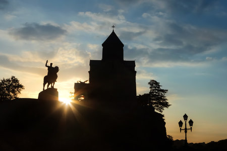 Old Tbilisi at sunrise. Georgia.の写真素材