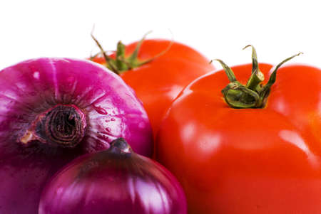onion and tomatosの写真素材
