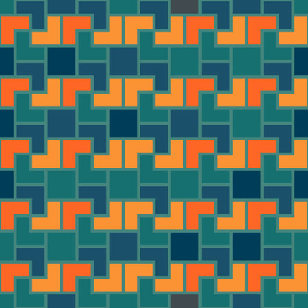 Abstract geometric pattern of squares. Seamless mosaic and tile. Vector illustration
