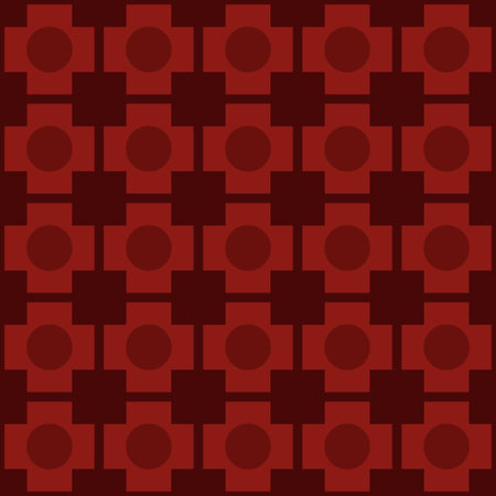 Abstract geometric pattern of squares with crosses. Seamless mosaic and tile. Vector illustrationのイラスト素材